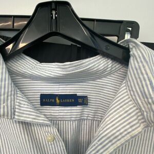 3XLT ralph Lauren button down, blue white stripe